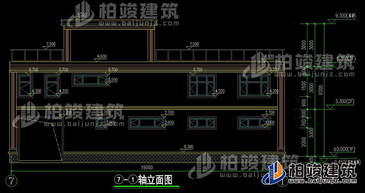 背立面图